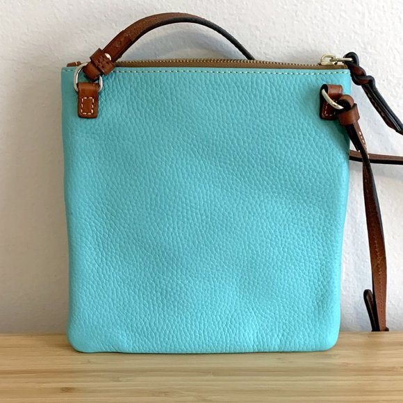 Dooney and Bourke Crossbody Bag Turquoise Teal All Weather Leather Small Mini - Picture 2 of 5